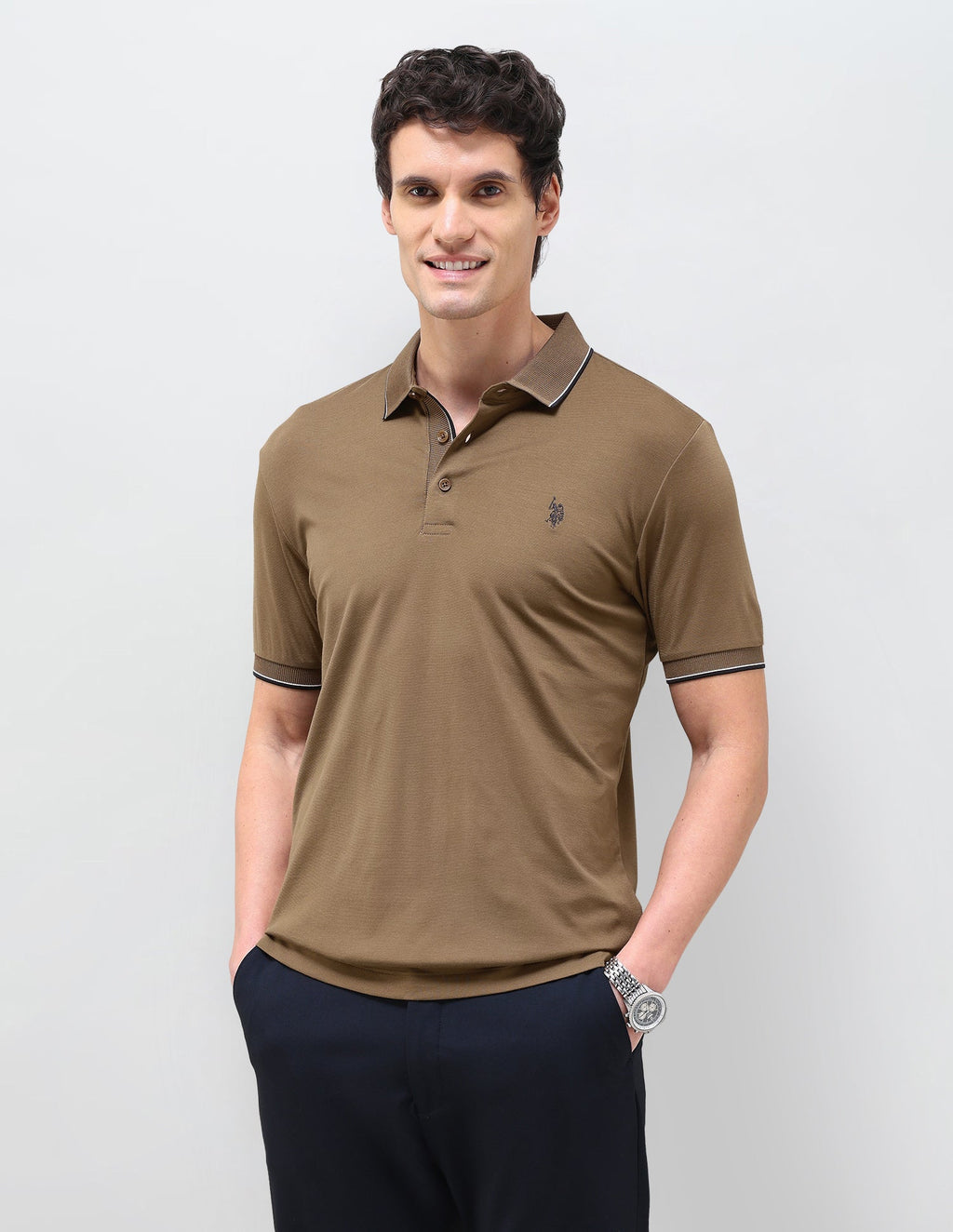 Solid Slim Fit Polo Shirt USP0