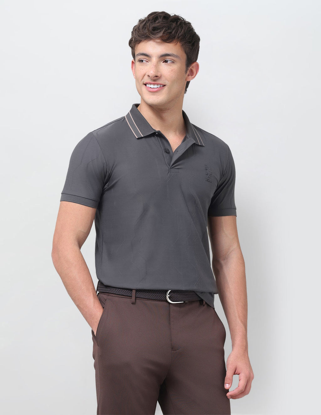 Solid Slim Fit Polo Shirt USP0