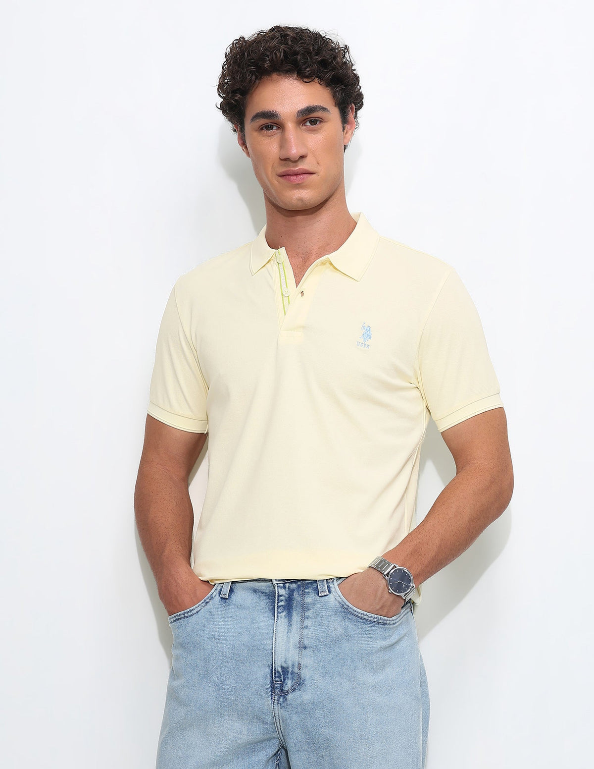 Solid Slim Fit Polo Shirt USP0