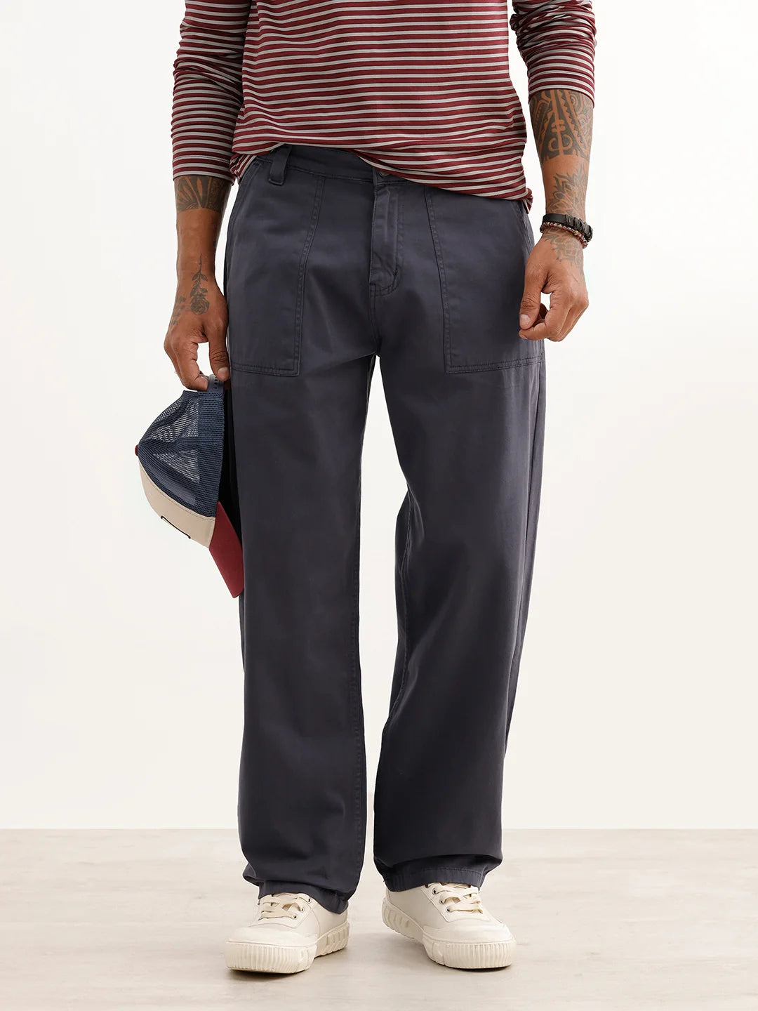 Solid Loose Fit Trouser | Dark Grey