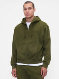 Men's Navy Blue Logo Zip-Front Oversized Hoodie | HD56 - view 4