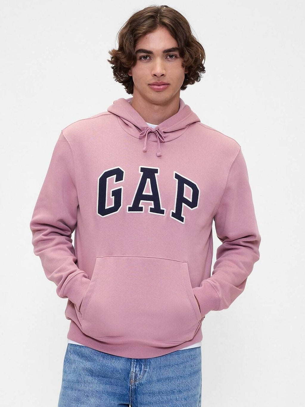 Men's Mauve Logo Relaxed Fit Hooded Neck Hoodie | HD56 - view 1