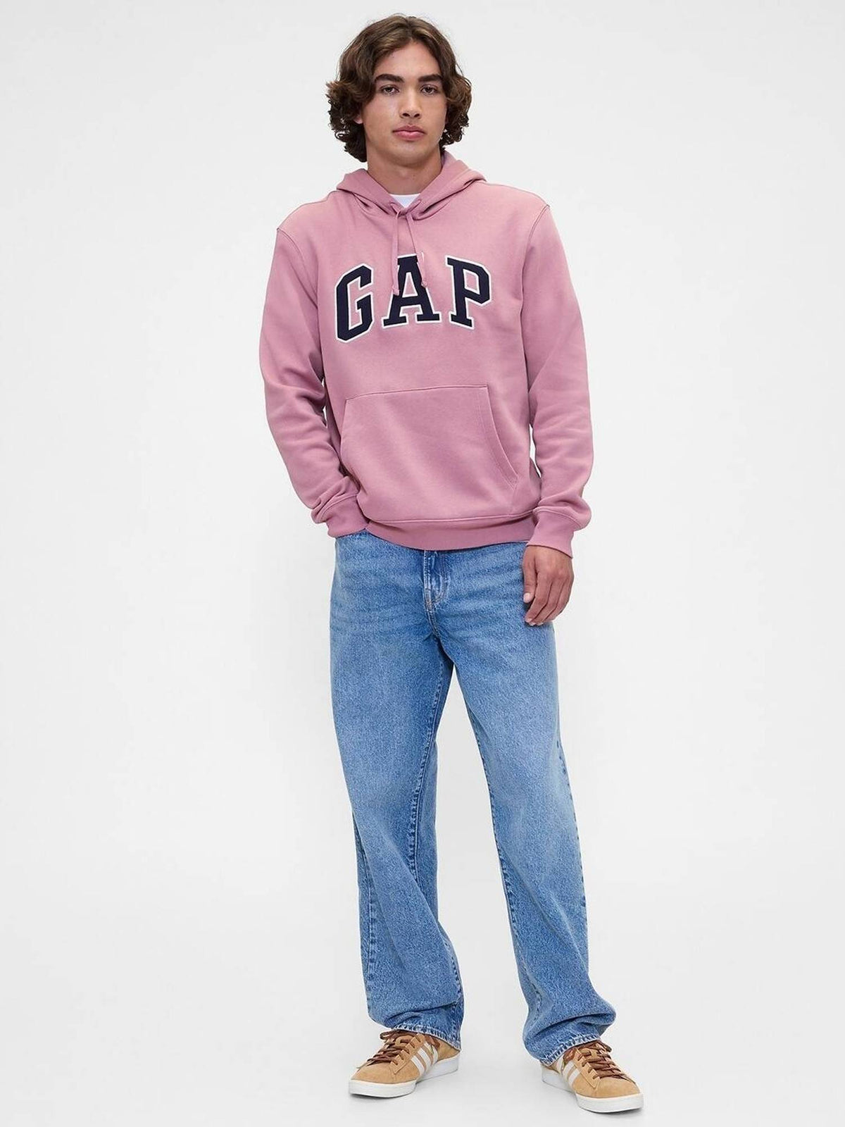 Men's Mauve Logo Relaxed Fit Hooded Neck Hoodie | HD56 - view 3