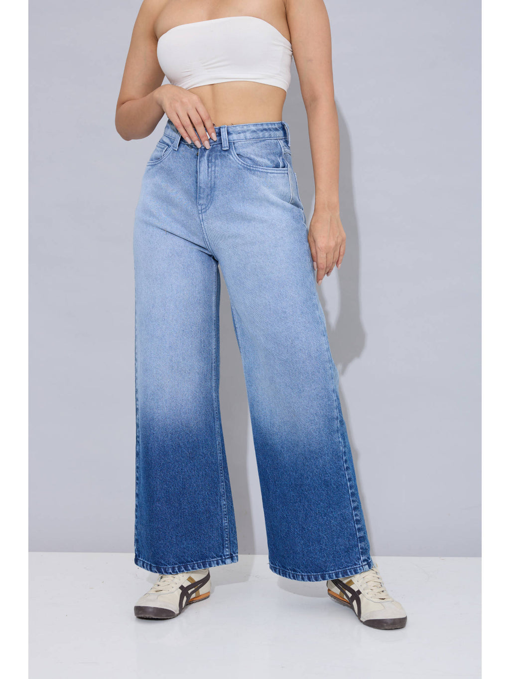 Ocean Fade Solid Blue Jeans | WL90 - view 1