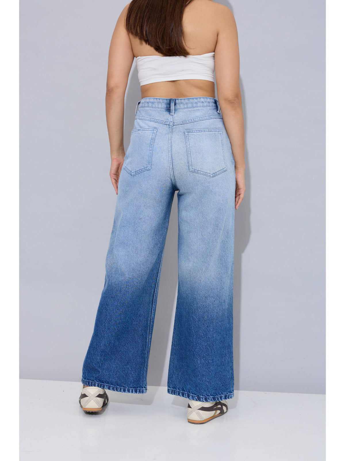 Ocean Fade Solid Blue Jeans | WL90 - view 2