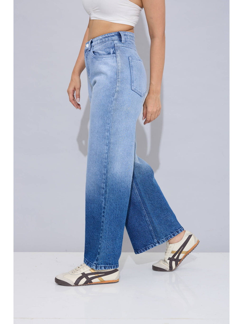 Ocean Fade Solid Blue Jeans | WL90 - view 3