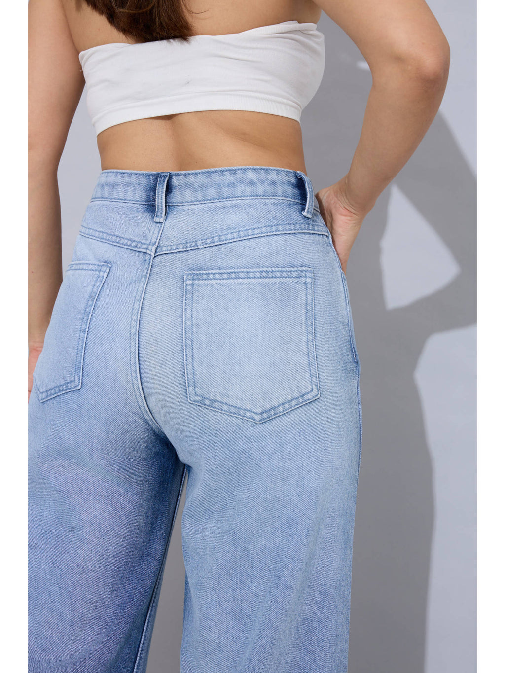 Ocean Fade Solid Blue Jeans | WL90 - view 4