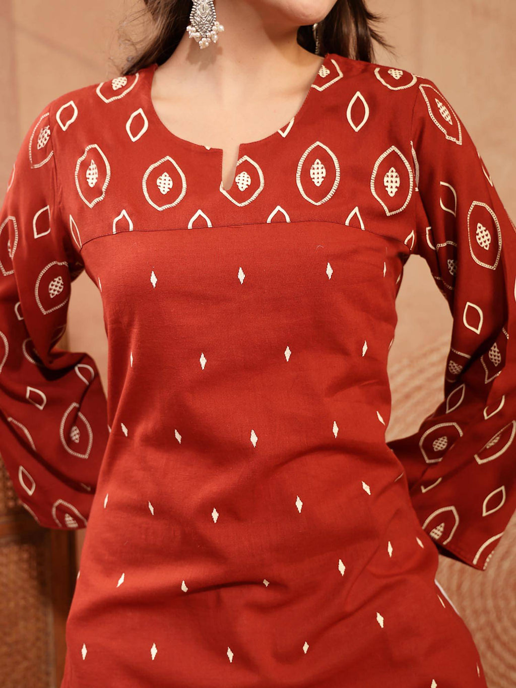 Women's Blue Floral Printed Cotton Straight Kurta | KDG - view 39