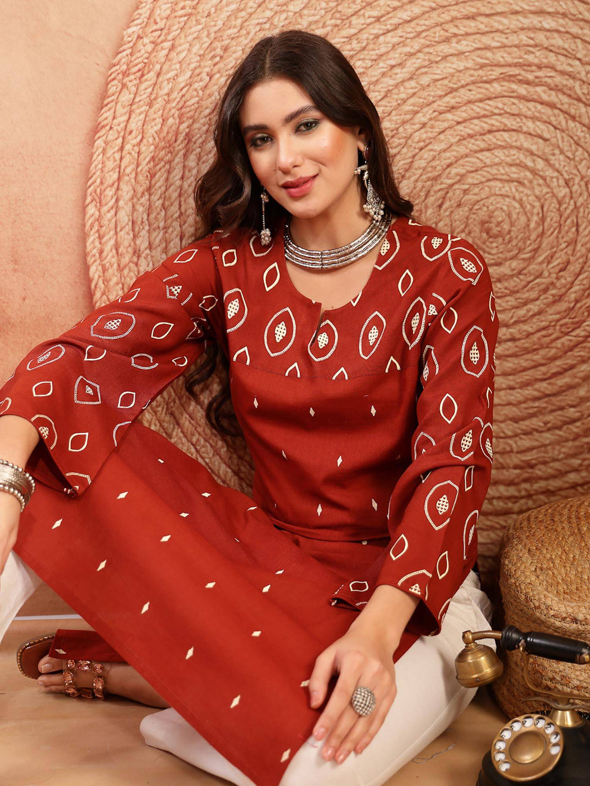 Women's Blue Floral Printed Cotton Straight Kurta | KDG - view 41