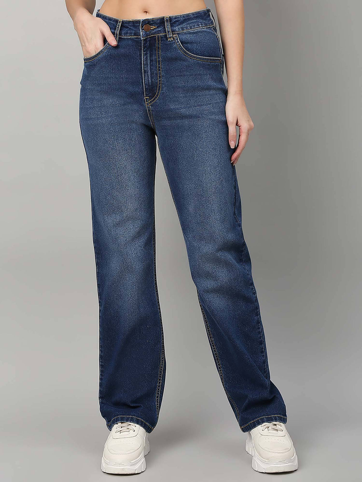 Women High Rise Straight Fit Jeans | ST23 - view 1