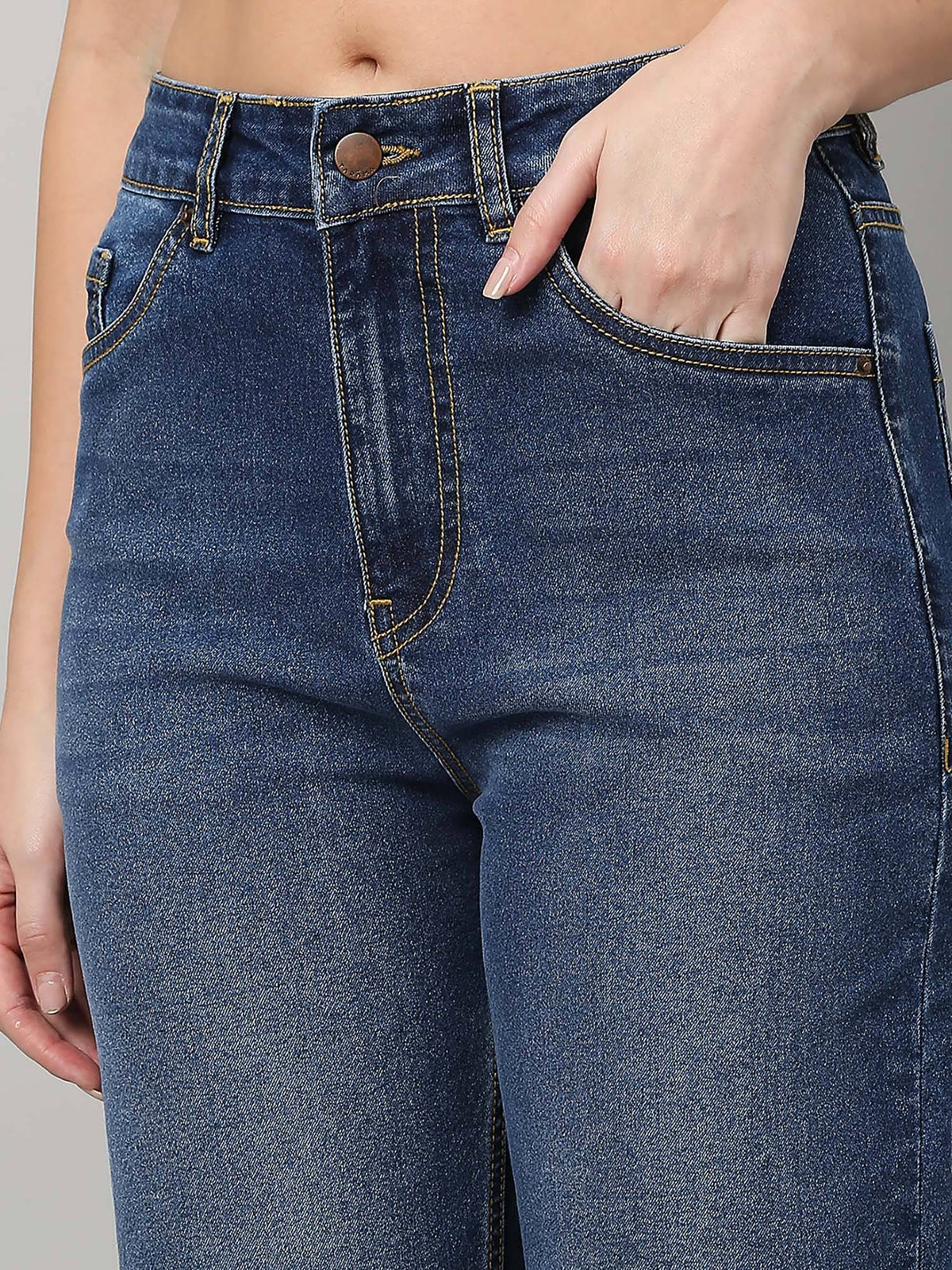 Women High Rise Straight Fit Jeans | ST23 - view 5
