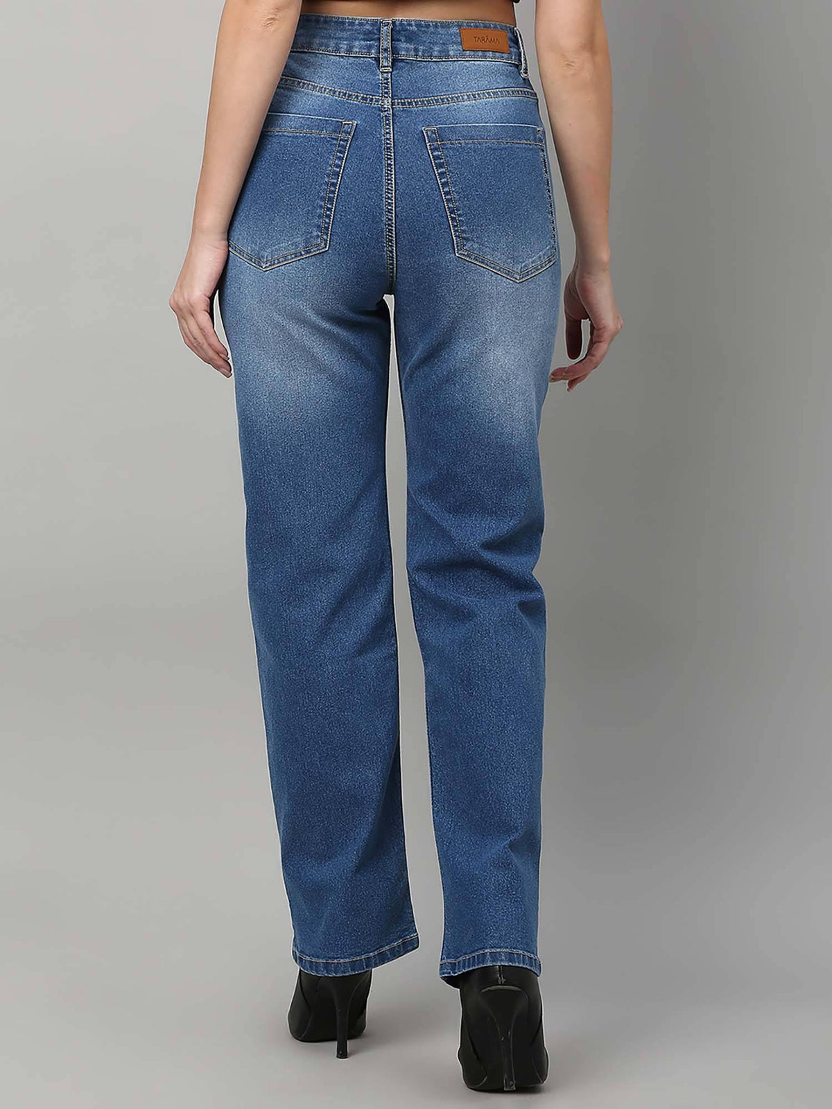 Women High Rise Straight Fit Jeans | ST23 - view 2