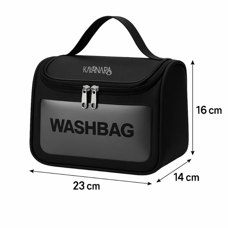 Black Transparent Cosmetic Travel Organizer Waterproof Hanging Makeup Bag | C83 - view 3