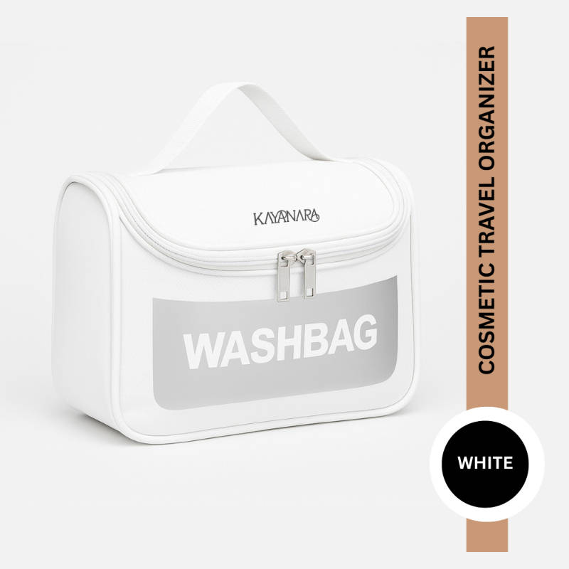 White Transparent Cosmetic Travel Organizer Waterproof Hanging Makeup Bag | C83 - view 1