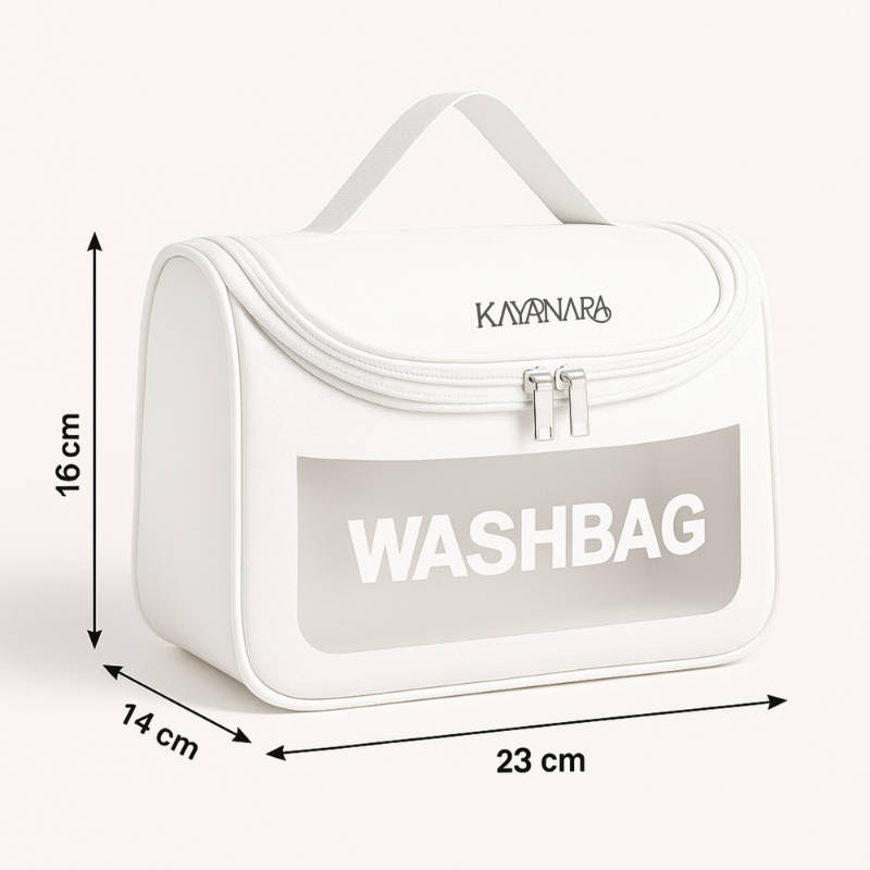 White Transparent Cosmetic Travel Organizer Waterproof Hanging Makeup Bag | C83 - view 3