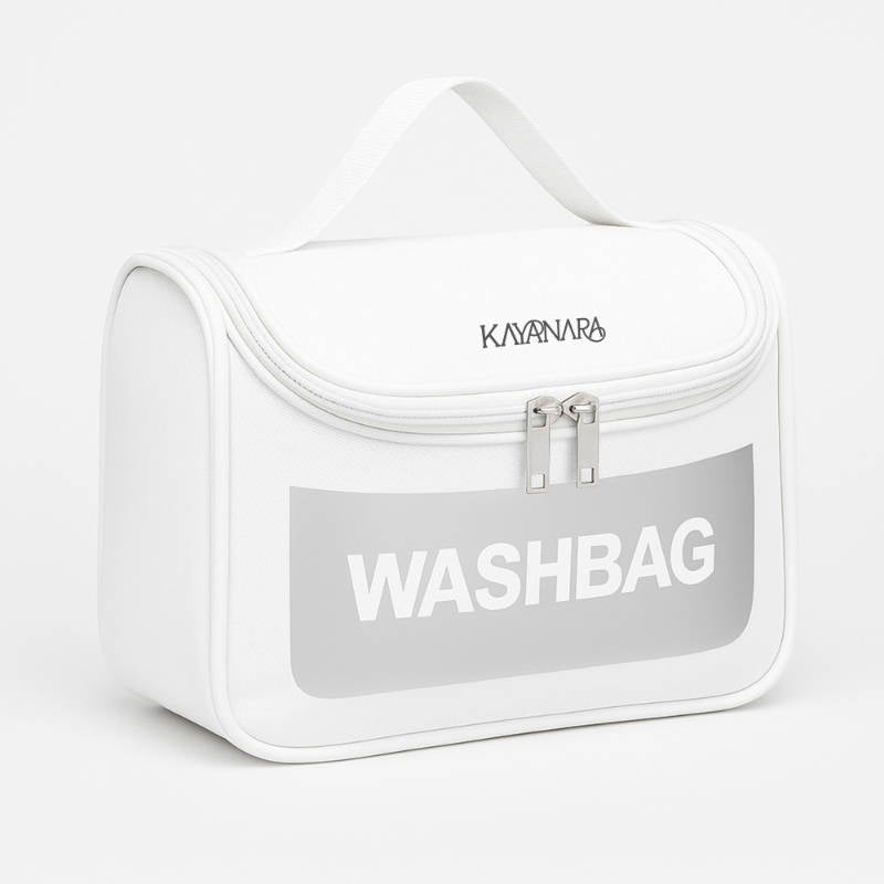 White Transparent Cosmetic Travel Organizer Waterproof Hanging Makeup Bag | C83 - view 4