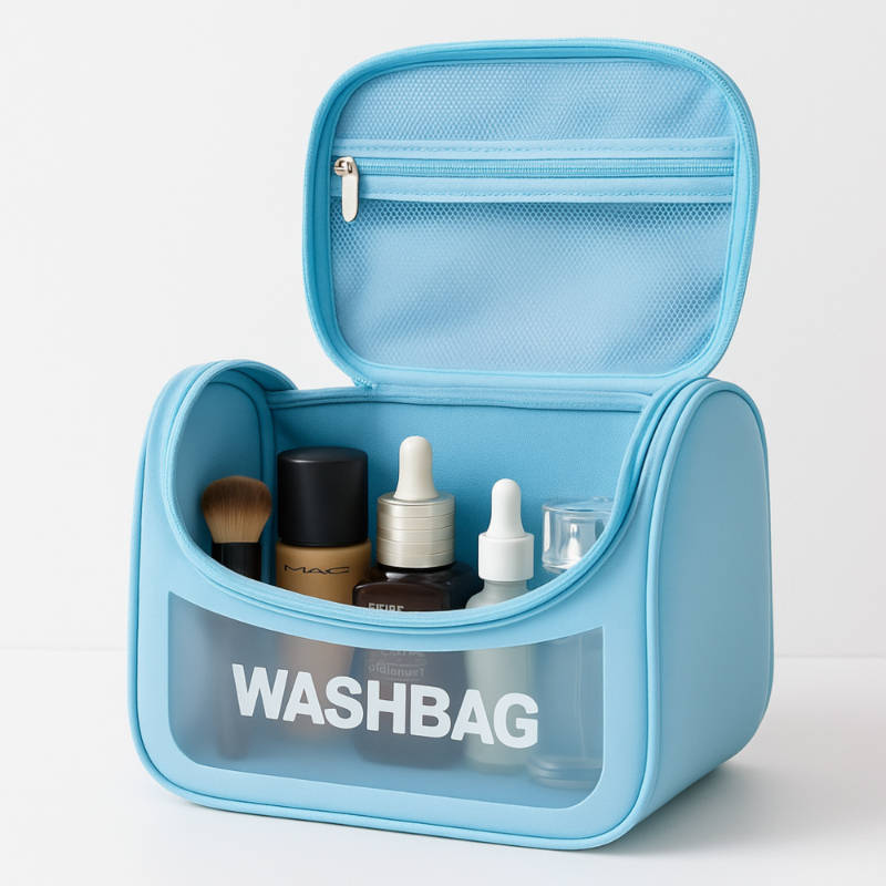 Blue Transparent Cosmetic Travel Organizer Waterproof Hanging Makeup Bag | C83 - view 4