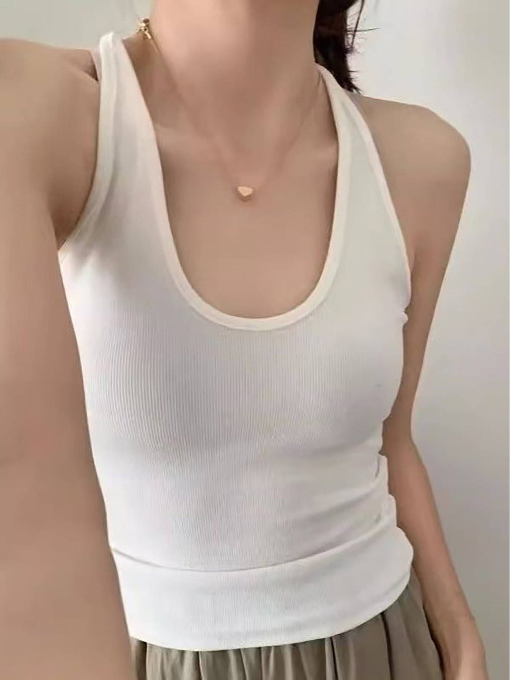 Anna Padded White Crop Top | CT61 - view 3