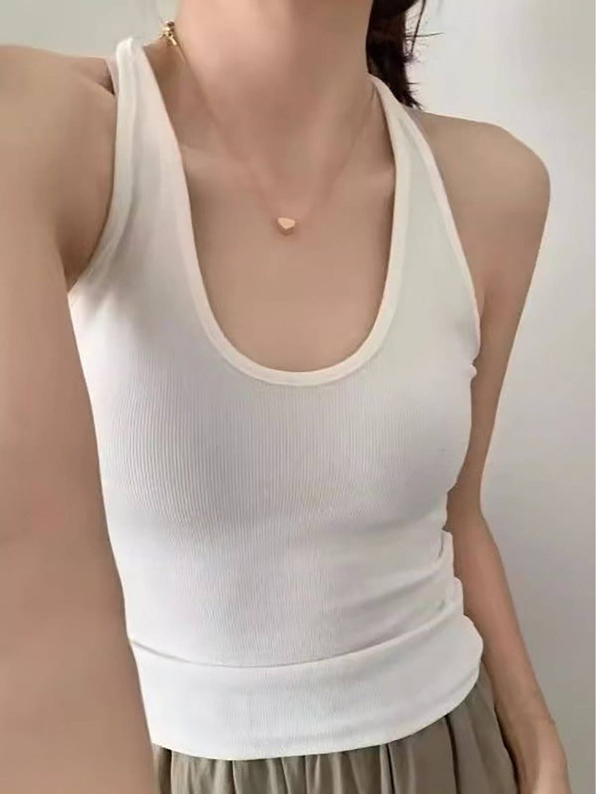 Anna Padded White Crop Top | CT61 - view 3