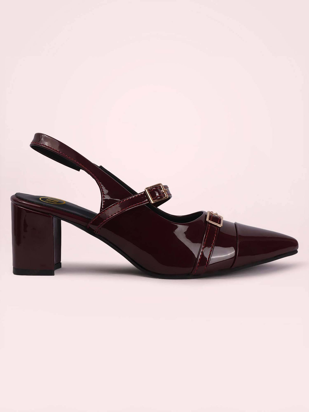 Womens Maroon Pointed Toe Sandal Heels | H78 - view 5