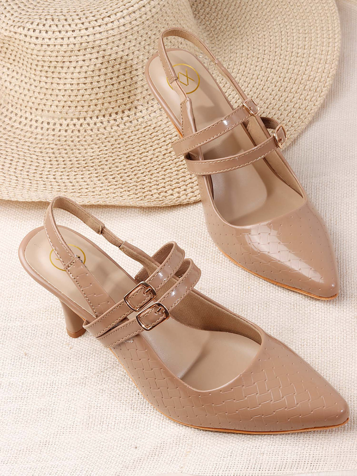 Womens Beige New Trendy Pointed Stiletto Heels | H78 - view 2