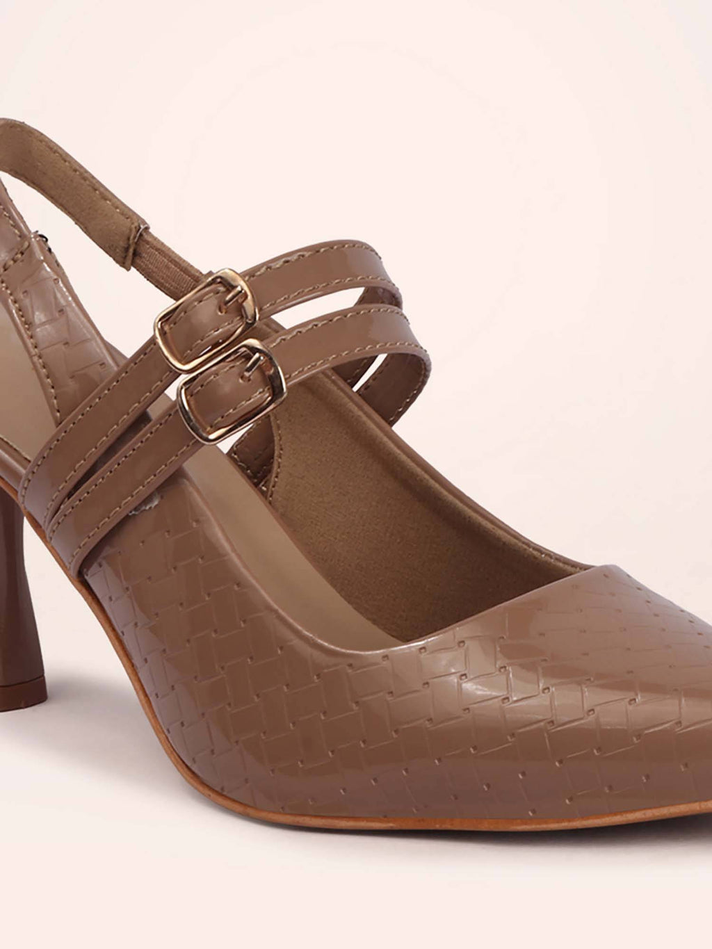 Womens Beige New Trendy Pointed Stiletto Heels | H78 - view 3