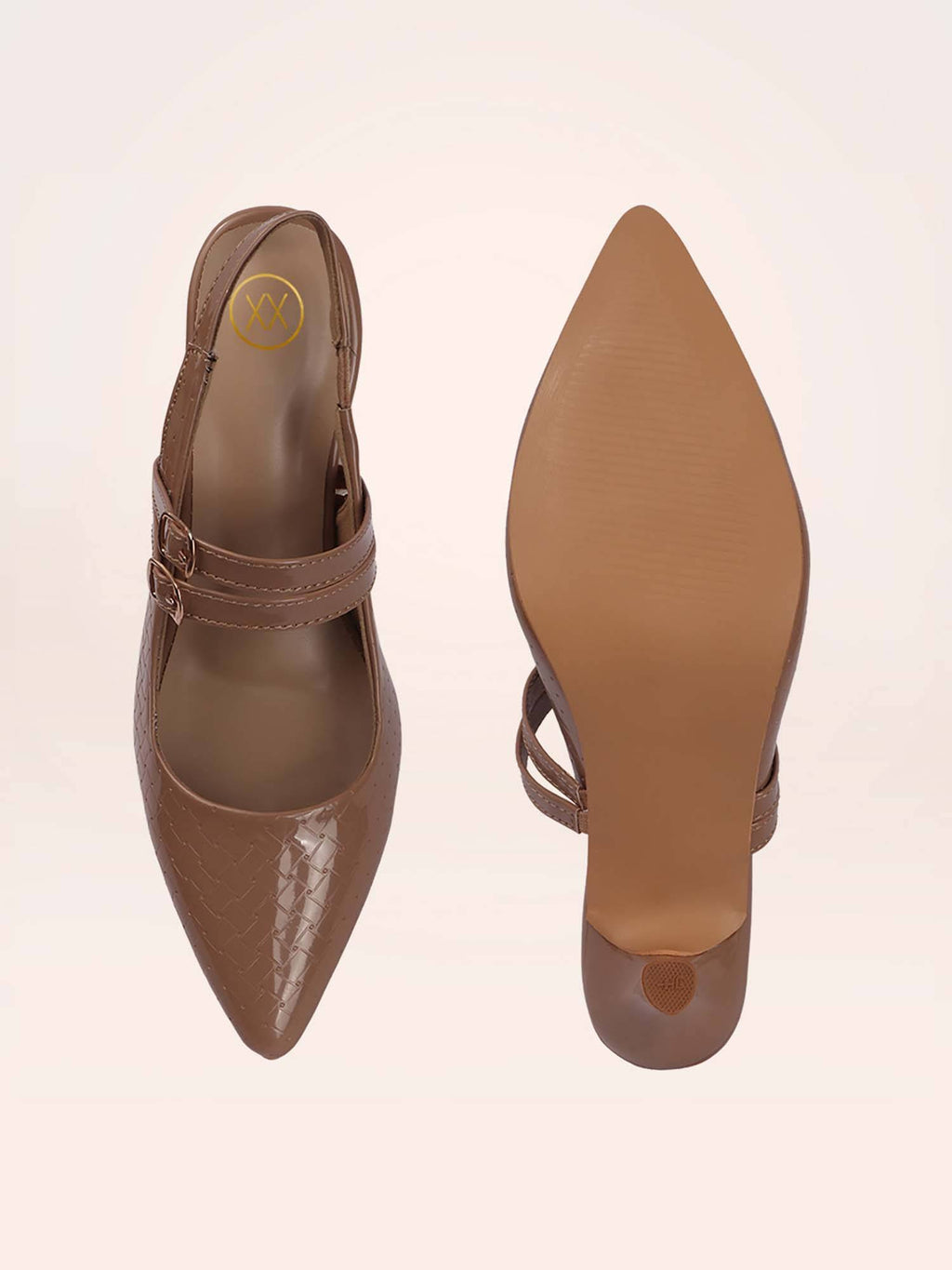 Womens Beige New Trendy Pointed Stiletto Heels | H78 - view 8