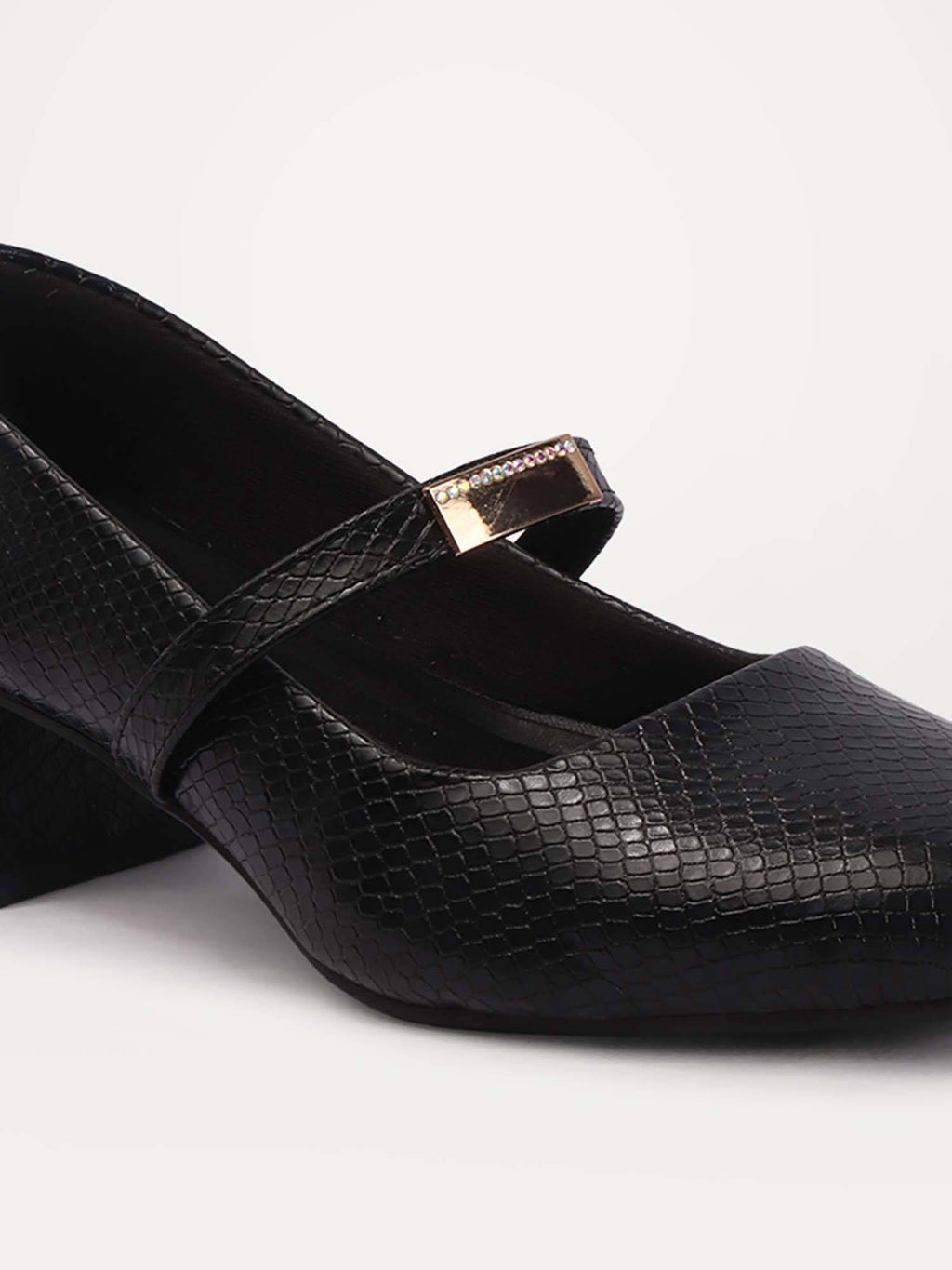 Womens Brown Metallic Square Toe Mary Janes Heels | H78 - view 11