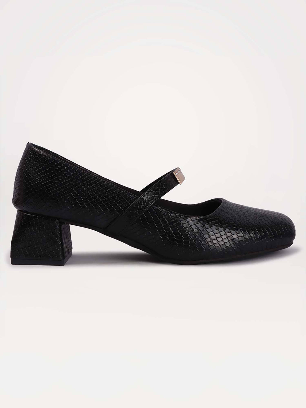 Womens Brown Metallic Square Toe Mary Janes Heels | H78 - view 13