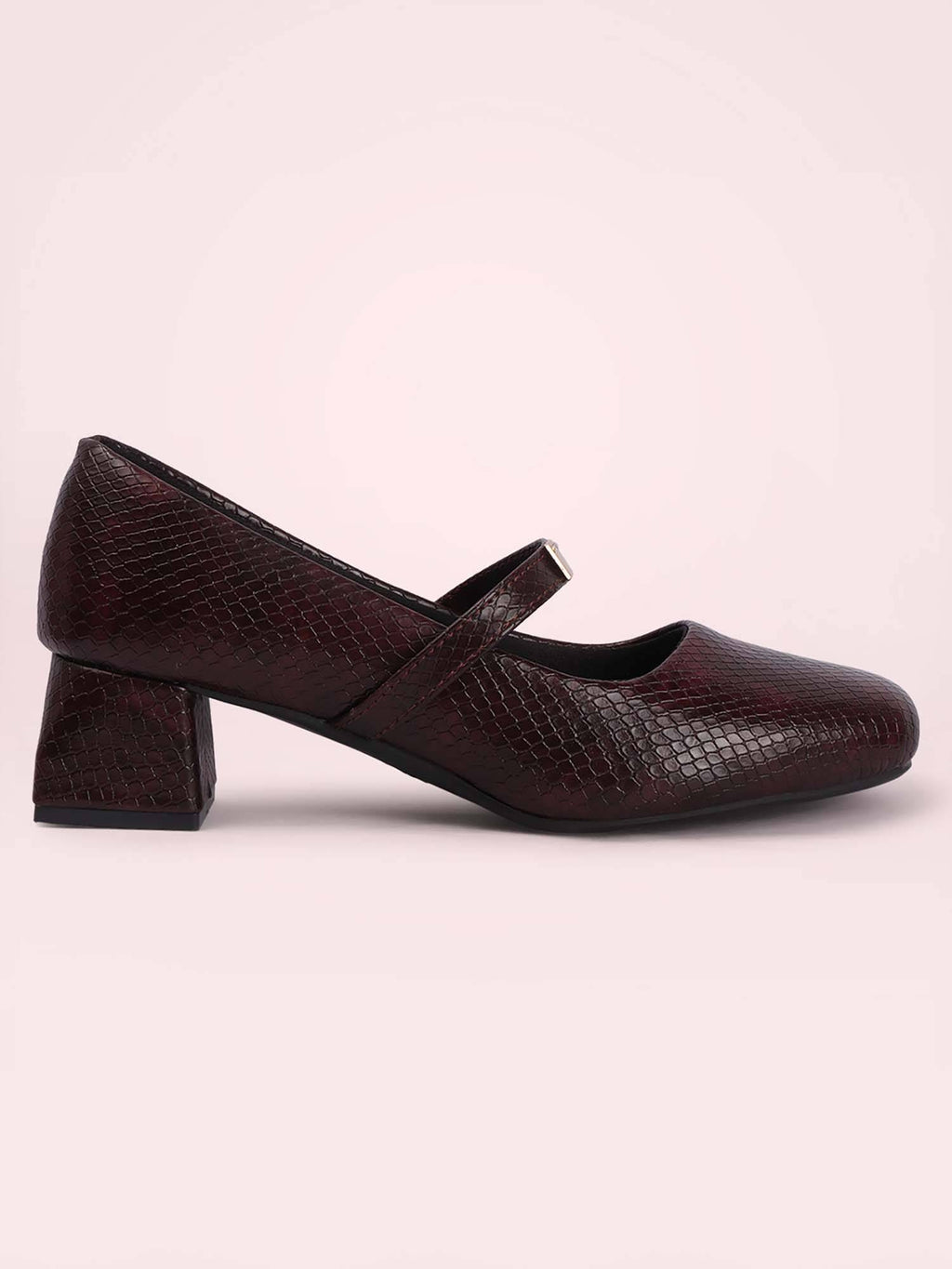 Womens Brown Metallic Square Toe Mary Janes Heels | H78 - view 21