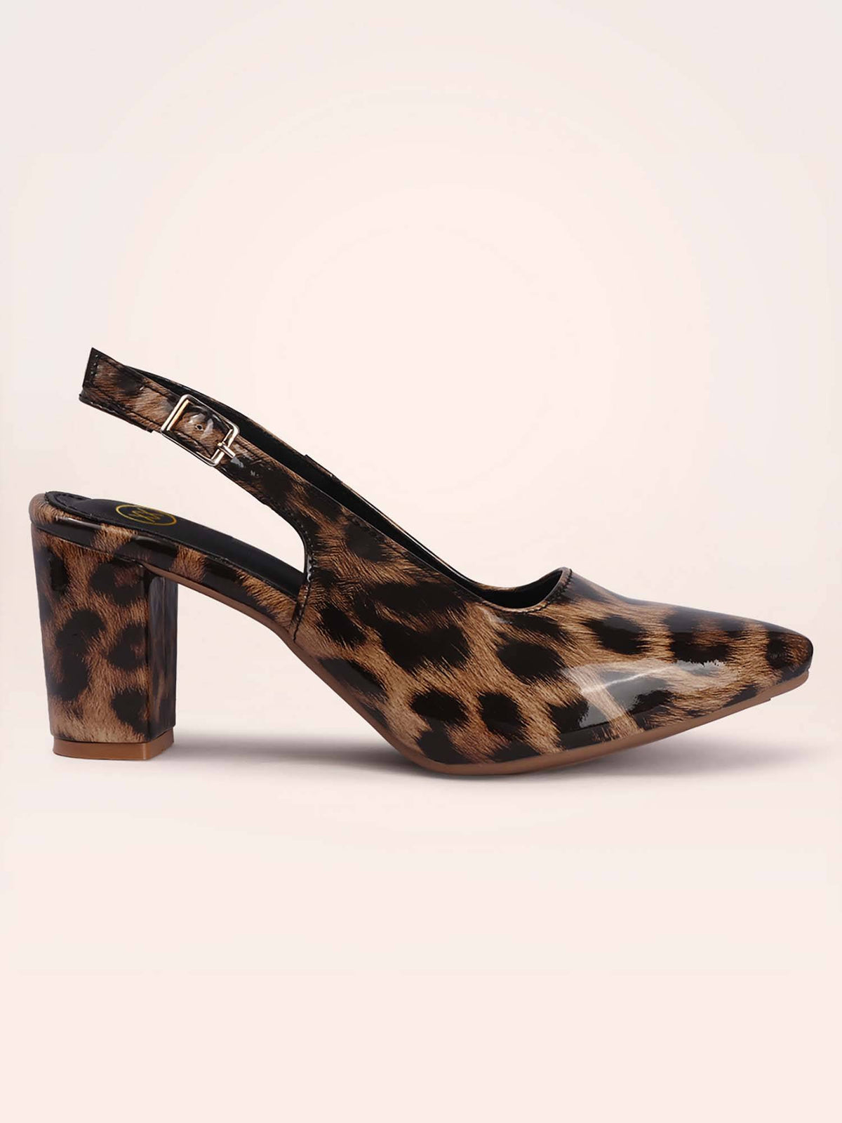 Womens Brown Animal Printed Pointed Toe Sandal Heels | H78 - view 5
