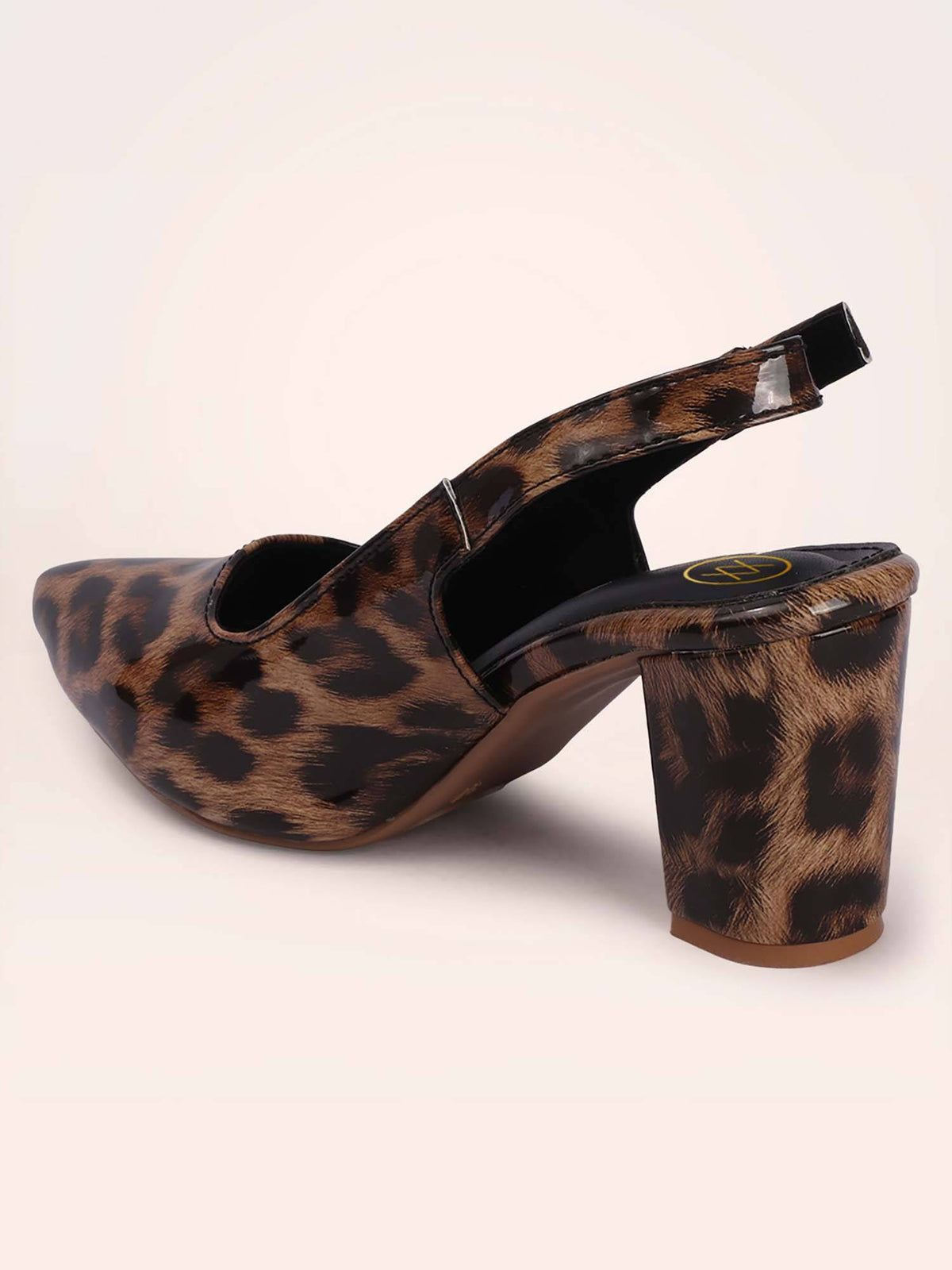 Womens Brown Animal Printed Pointed Toe Sandal Heels | H78 - view 6