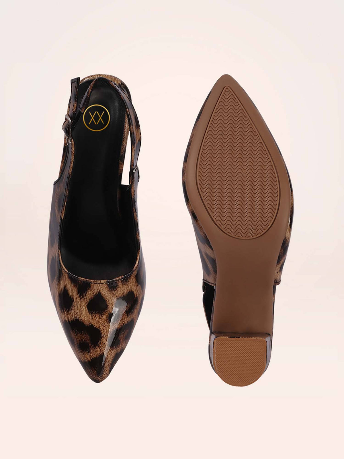 Womens Brown Animal Printed Pointed Toe Sandal Heels | H78 - view 8