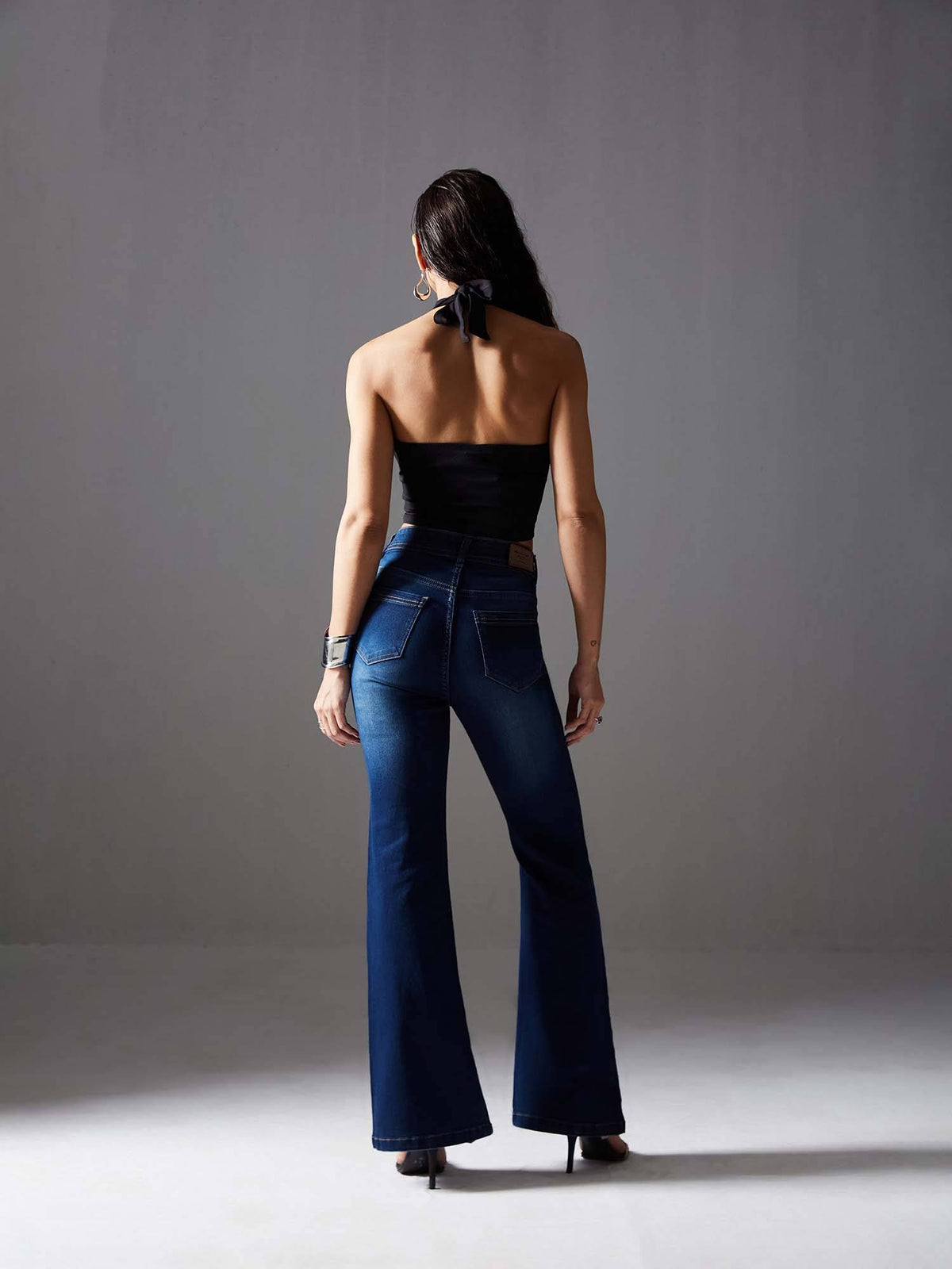 Women Blue Bootcut Mid Rise Jeans | BT10 - view 5