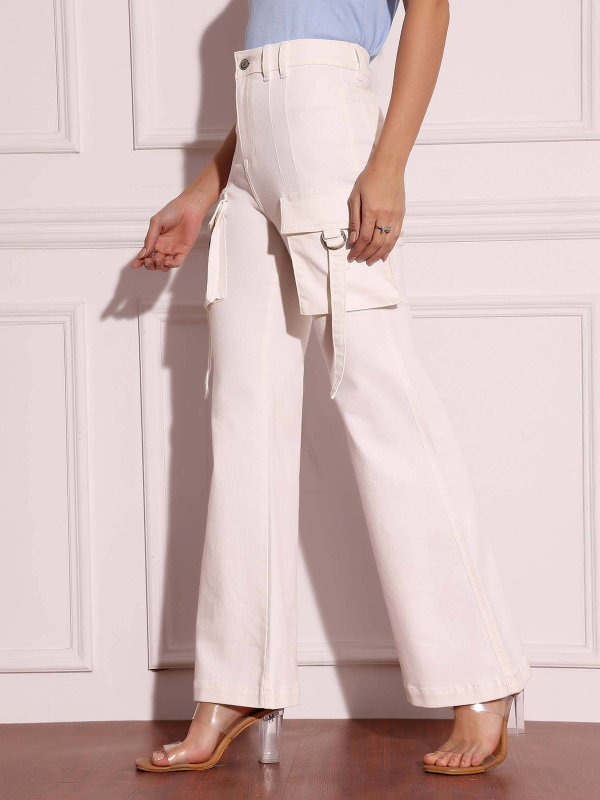 Women Light Blue Wide Leg Jeans | WL90 - view 22