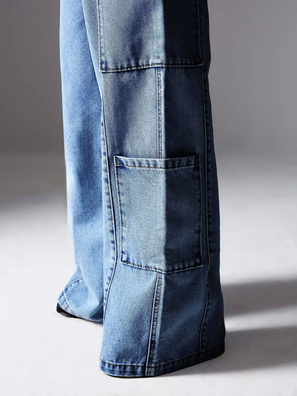 Women Light Blue Wide Leg Jeans | WL90 - view 5