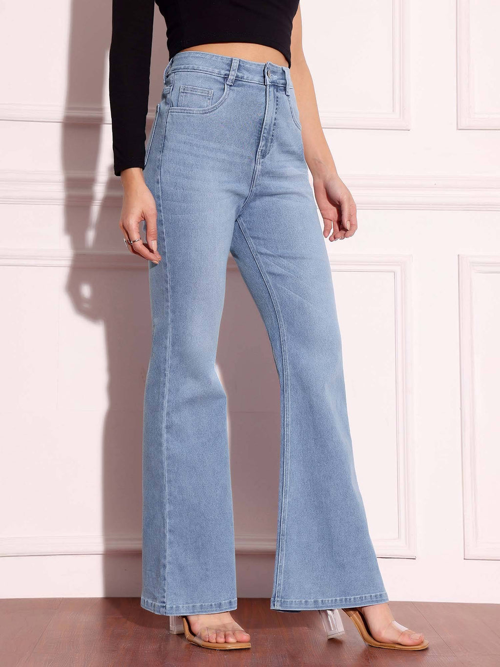 Women Light Blue High Rise Bootcut Jeans | BT10 - view 3