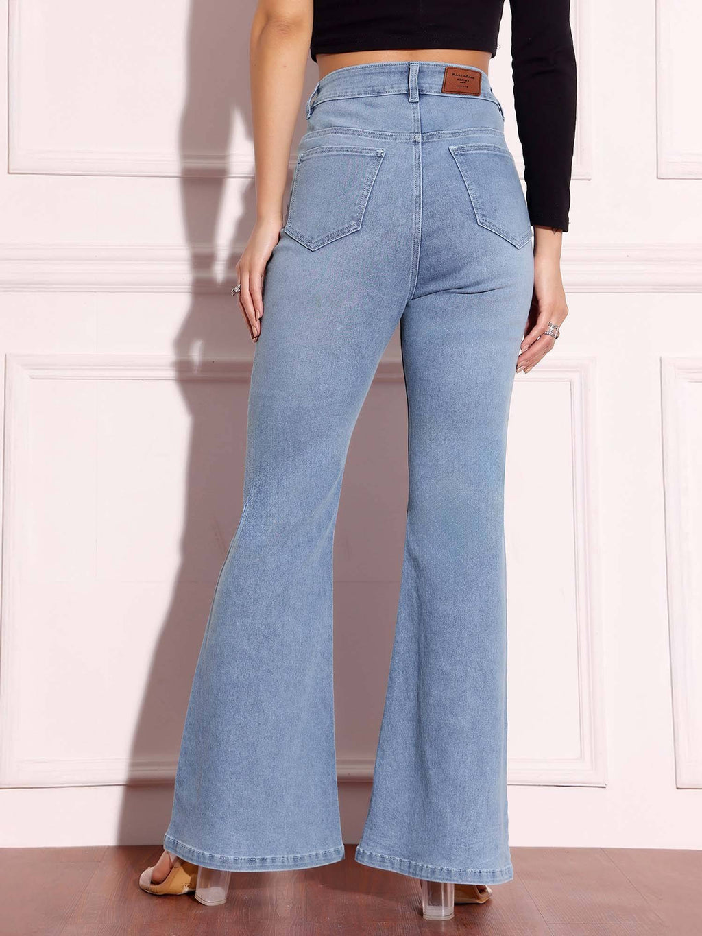 Women Light Blue High Rise Bootcut Jeans | BT10 - view 4