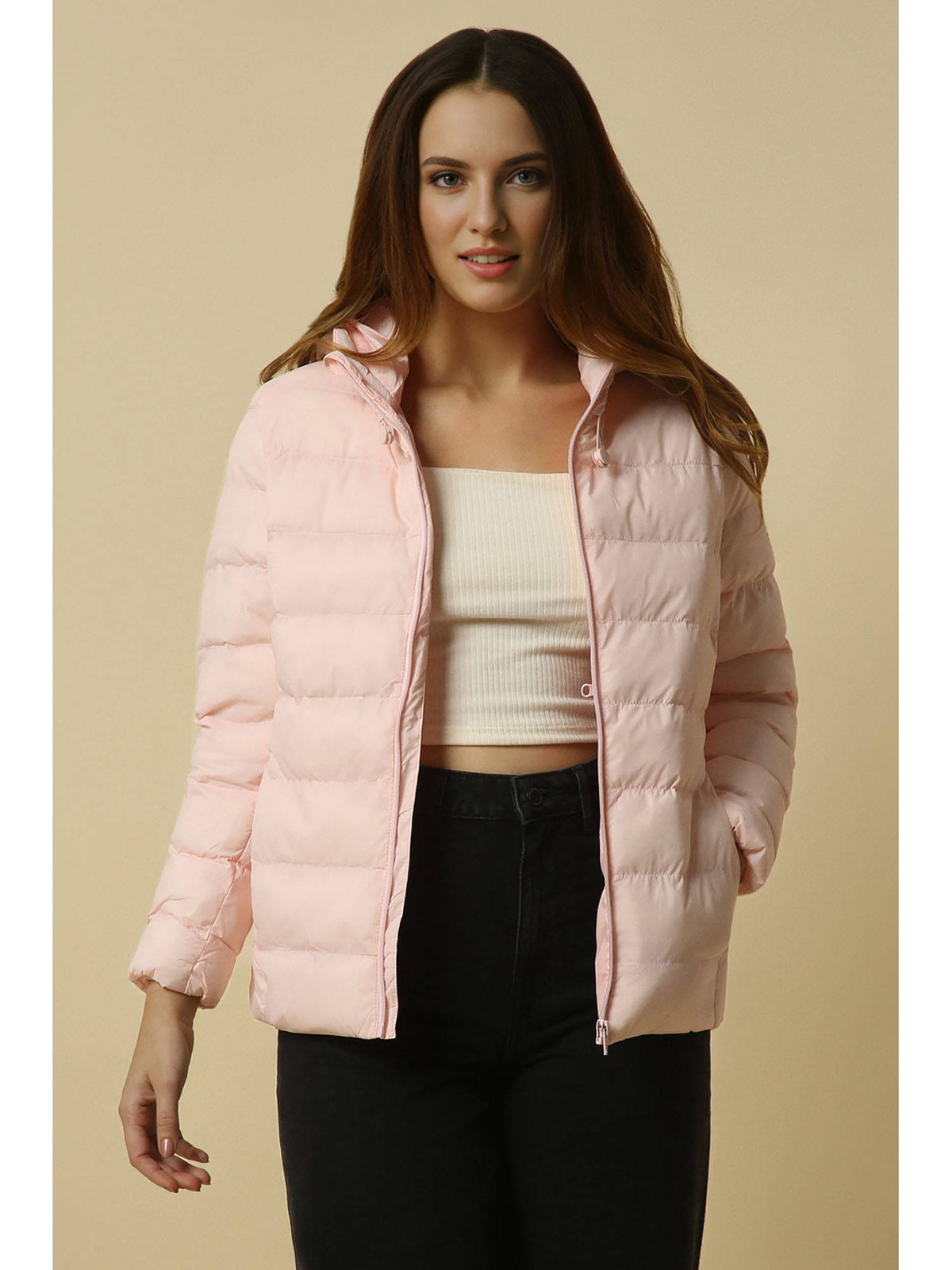 Women Pink Solid Casual Jacket | JC78 - view 1