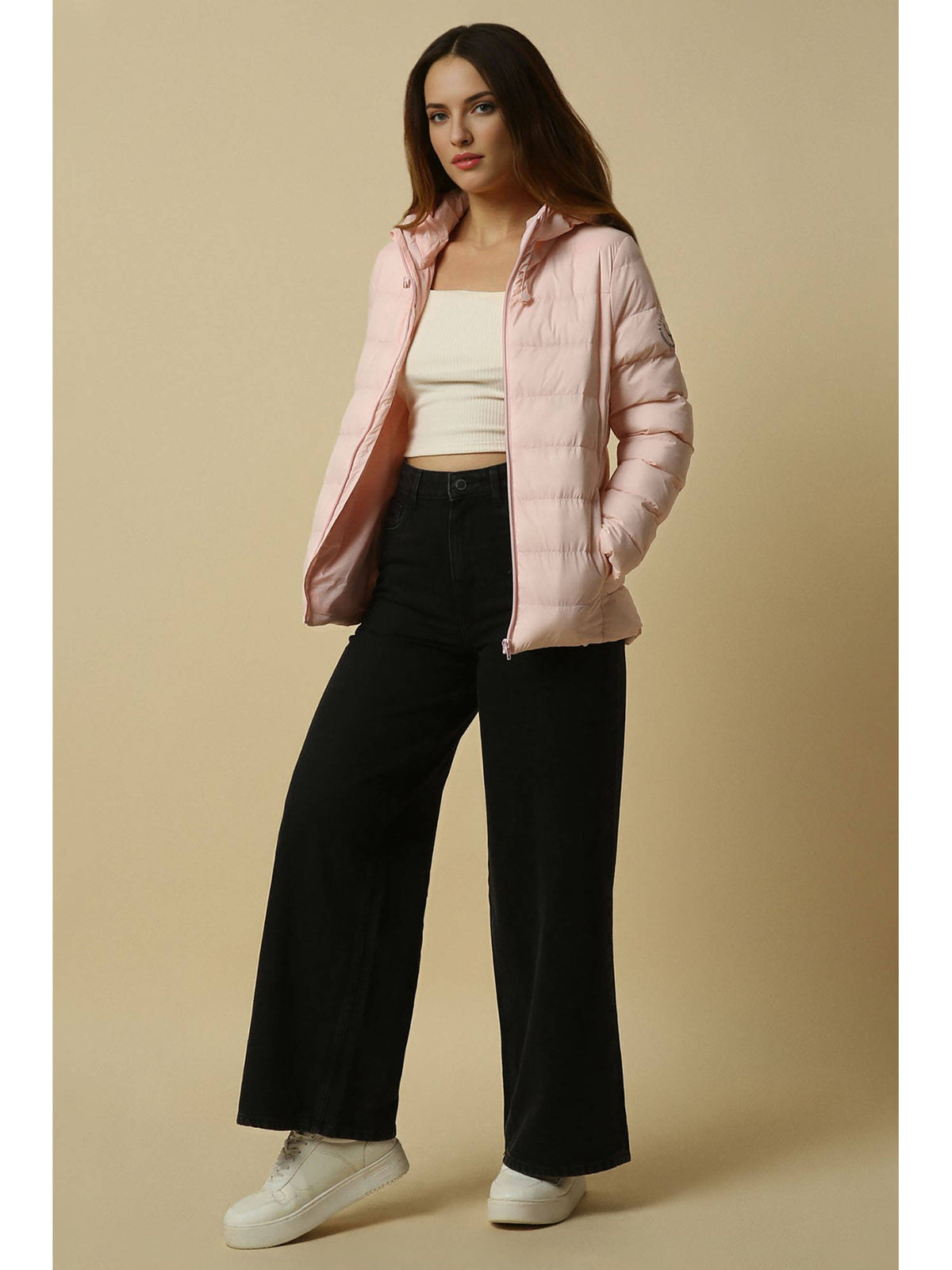 Women Pink Solid Casual Jacket | JC78 - view 2