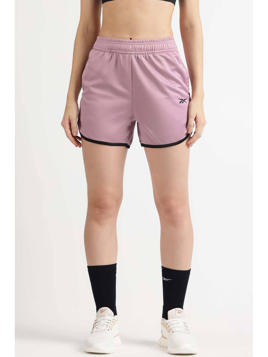 Women Black Split Hem Performance Shorts - view 7