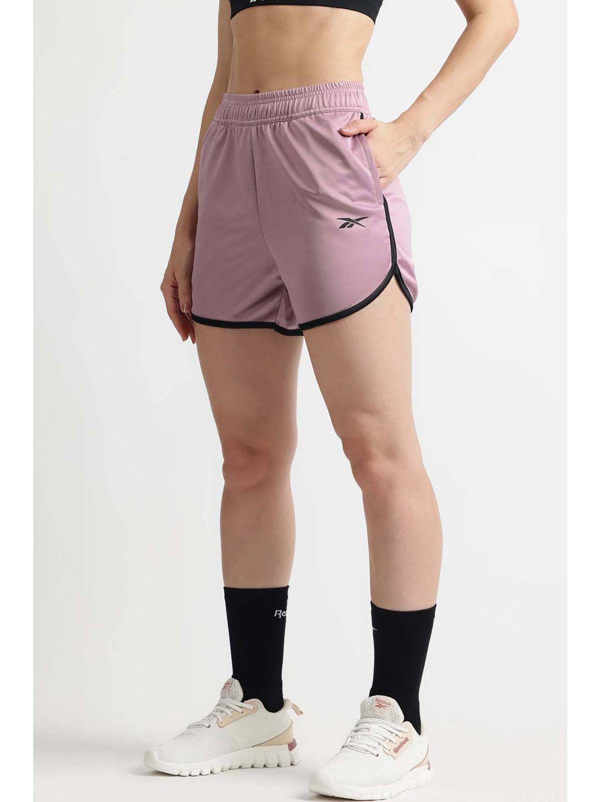 Women Black Split Hem Performance Shorts - view 8