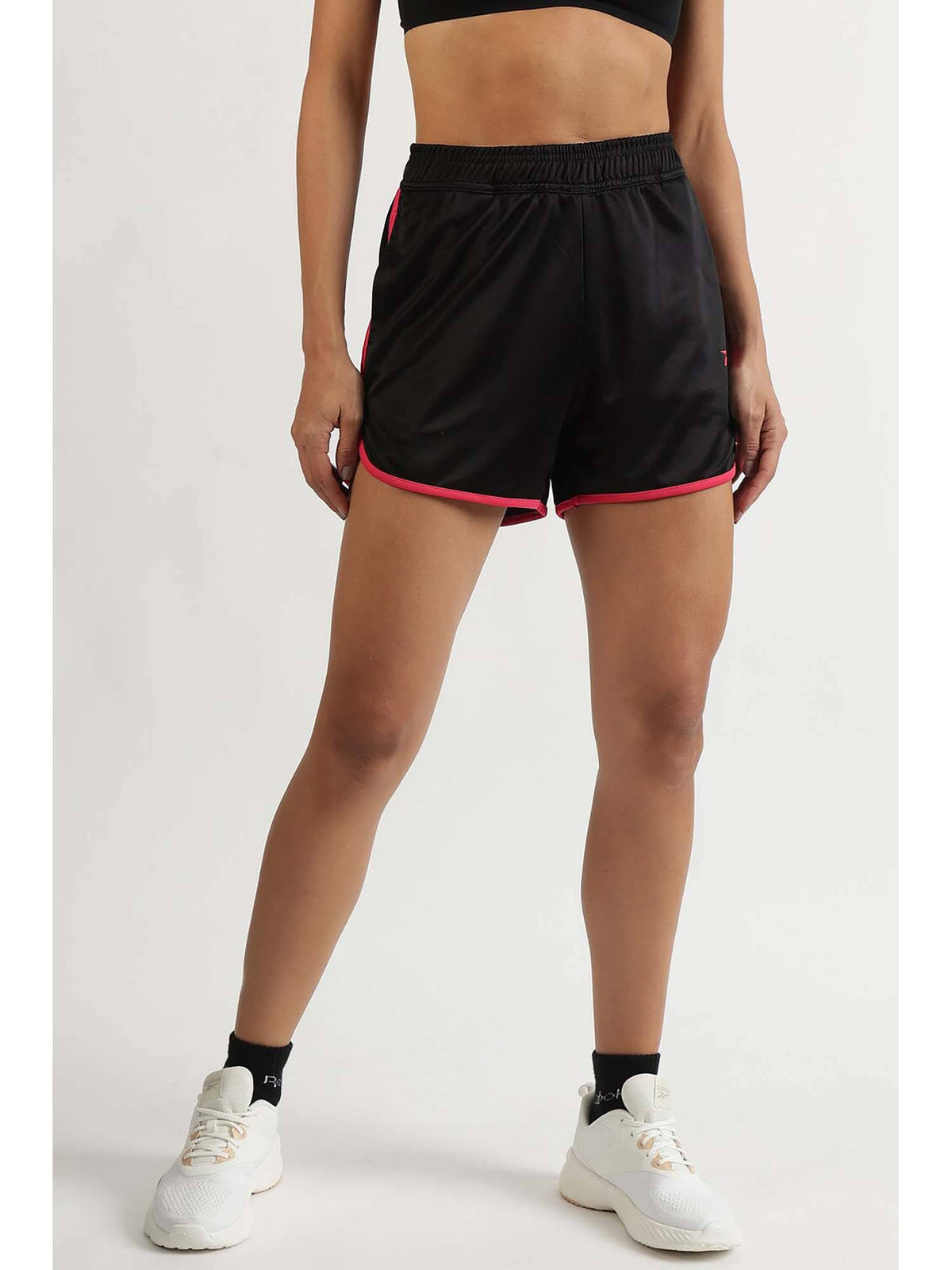 Women Black Split Hem Performance Shorts - view 1