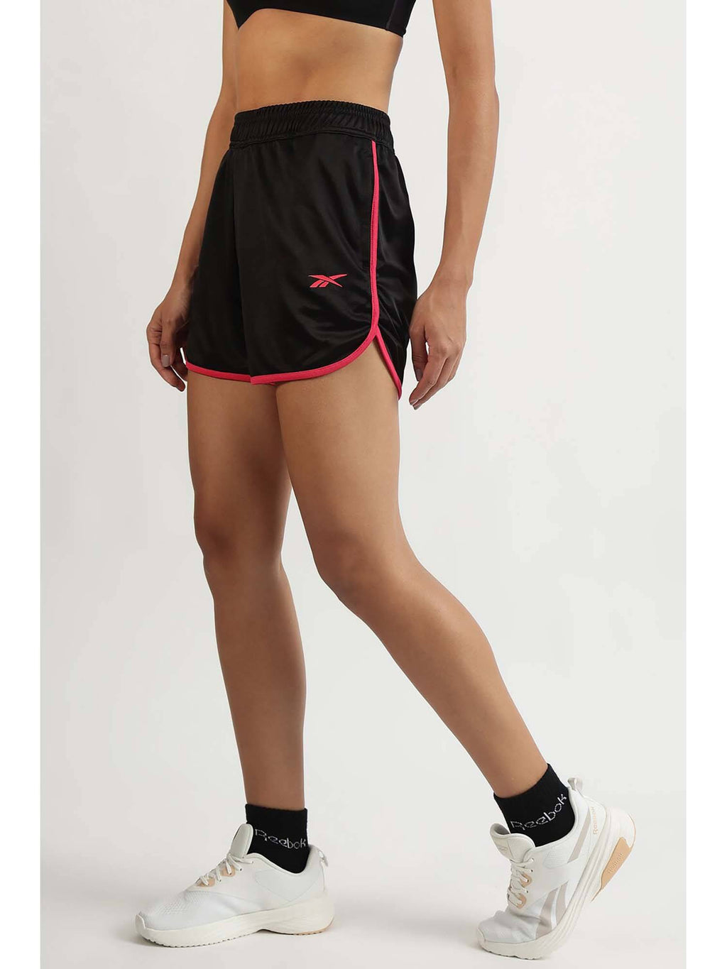 Women Black Split Hem Performance Shorts - view 2