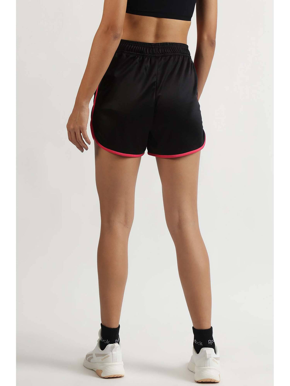 Women Black Split Hem Performance Shorts - view 3
