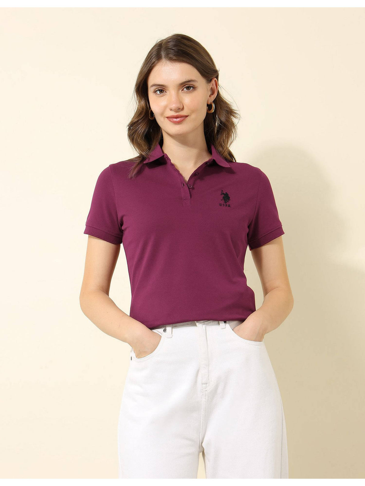 Orange Solid Regular Fit Polo T-Shirt | U89 - view 14