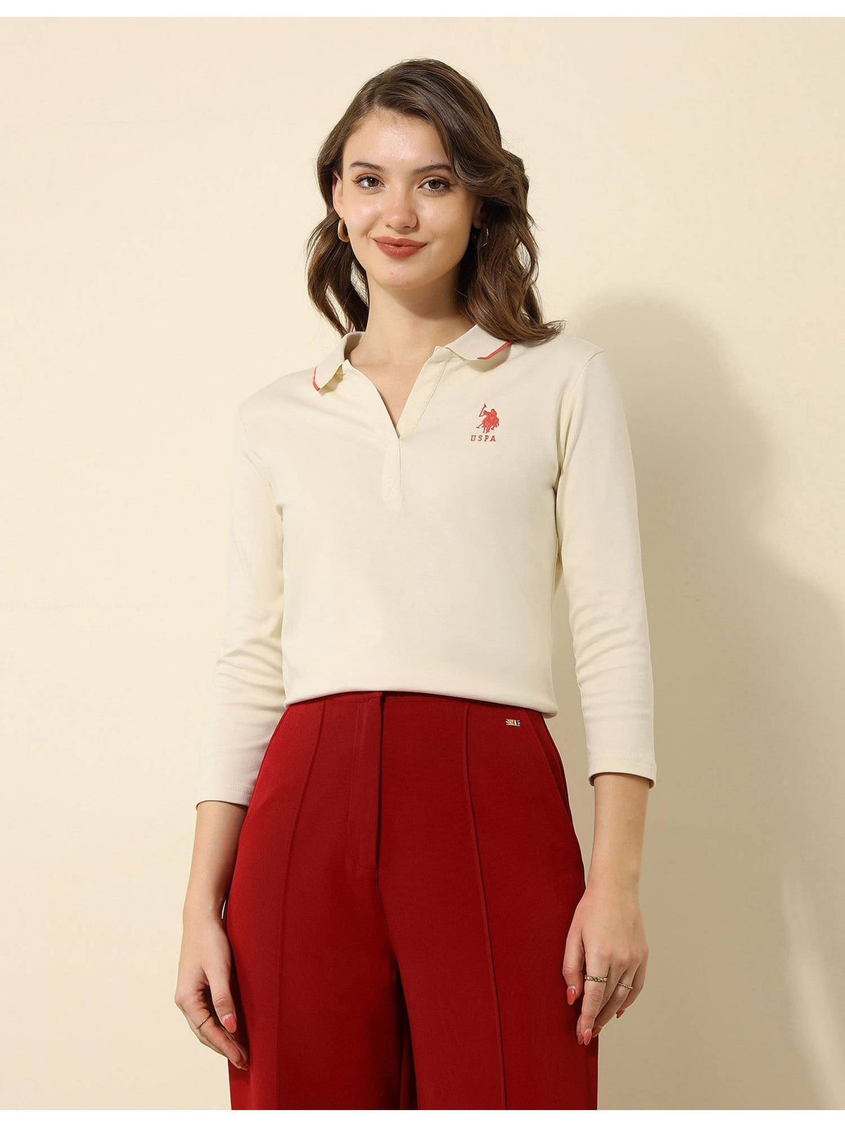 Brown Solid Regular Fit Polo T-Shirt | PW43 - view 20