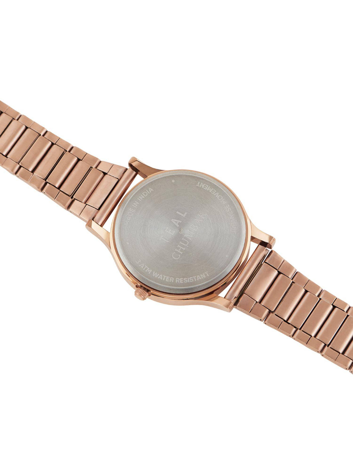 Rose Gold Ombre Green Metal Link Strap Watch | W92 - view 6