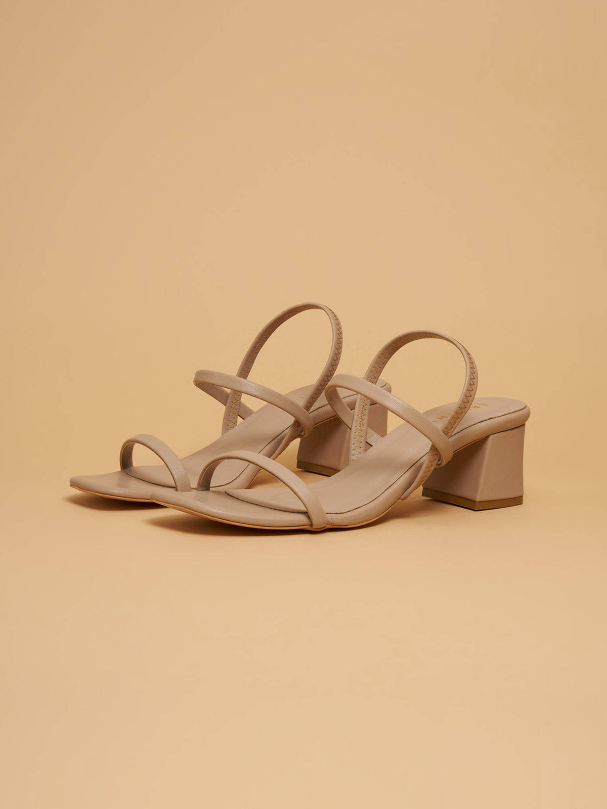 Solid Beige Amaris Heels | H78 - view 1