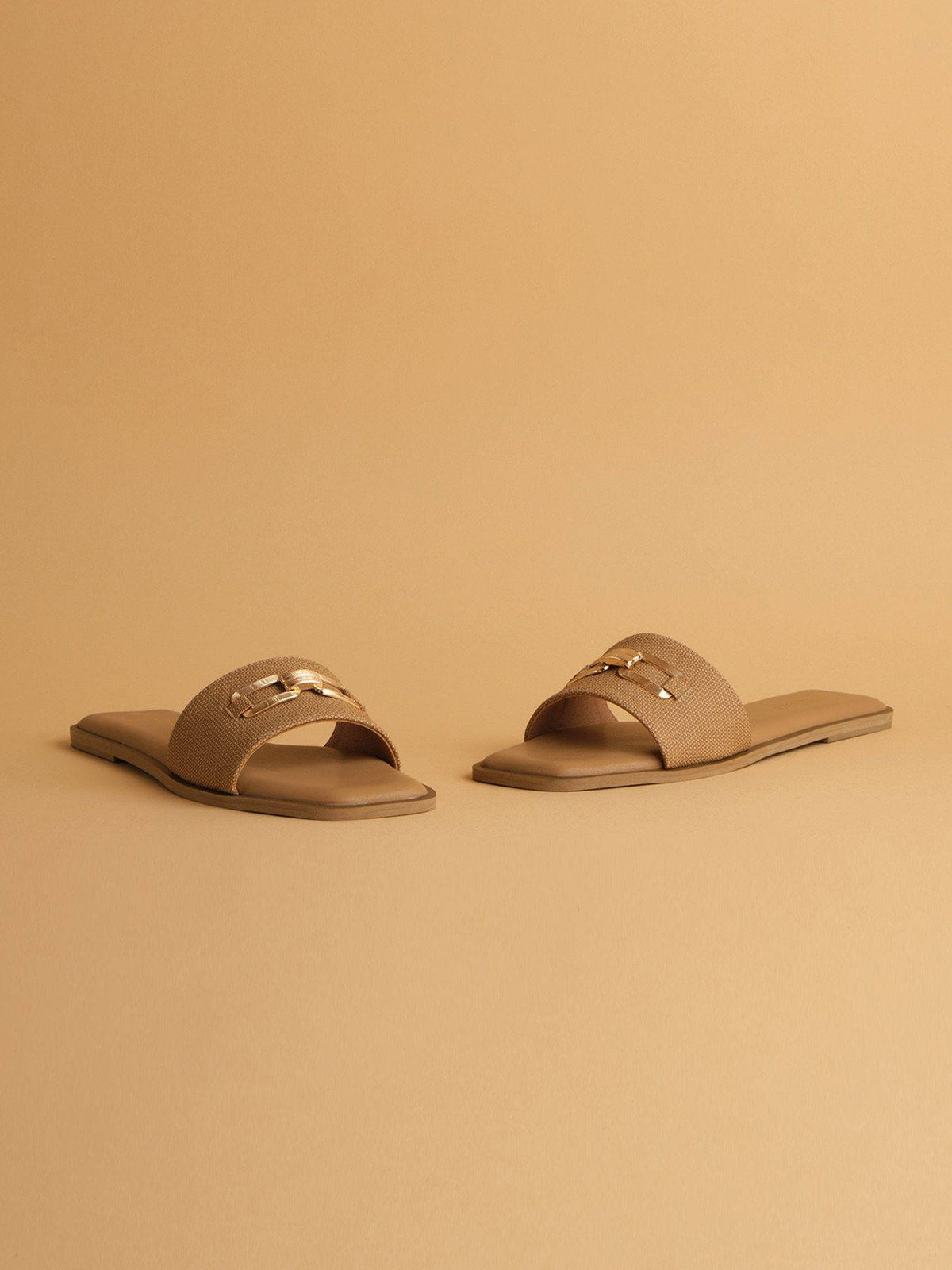 Ava Beige Embellished Flats | F61 - view 2